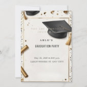 タイムレス達成:エレガント卒業キャップ 招待状 (正面)