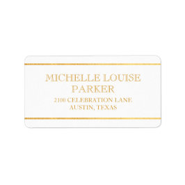 タイムレス金ゴールド白パーソナライズされた ラベル
