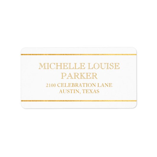 タイムレス金ゴールド白パーソナライズされた ラベル (正面)