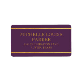 タイムレス金ゴールド紫パーソナライズされた ラベル