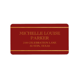 タイムレス金ゴールド（鳥）ショウジョウコウカンチョウ赤パーソナライズされた ラベル