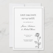 タイムレス開花と写真Save The Date Card セーブザデート (正面)