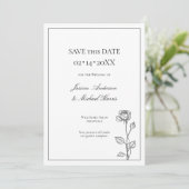 タイムレス開花と写真Save The Date Card セーブザデート (スタンド正面)