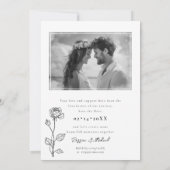 タイムレス開花と写真Save The Date Card セーブザデート (裏面)
