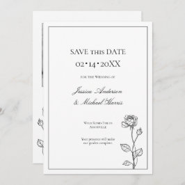 タイムレス開花と写真Save The Date Card セーブザデート