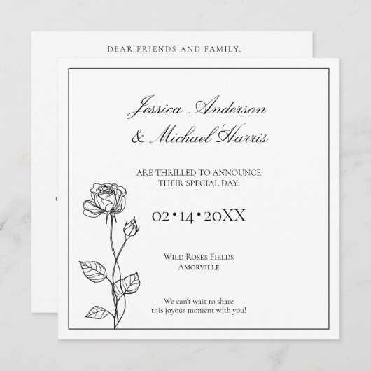 タイムレス開花と文字日付カードの保存 セーブザデート (正面/裏面)