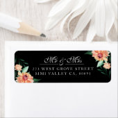 タイムレス開花ミスター&ミセス・ウォーター・カラー・フローラ結婚ズ ラベル (インサイチュ)