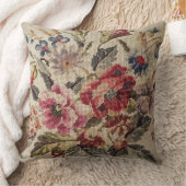 タイムレス開花:ヴィンテージ針根フローラスローP クッション (ブランケット)