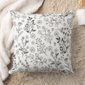 タイムレス開花：手描きフローラエレガンス クッション (ブランケット)