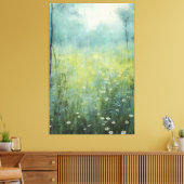 タイムレス開花:抽象芸術ヴィンテージフローラ油絵を描 キャンバスプリント (インサイチュ (リビング))