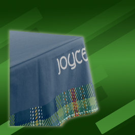 タイムレス青と緑のタータンチェックモノグラム | テーブルクロス