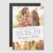 タイムレス3枚の写真で日付を保存 マグネット招待状 (正面/裏面)