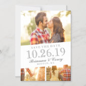 タイムレス3枚の写真で日付を保存 マグネット招待状 (正面)