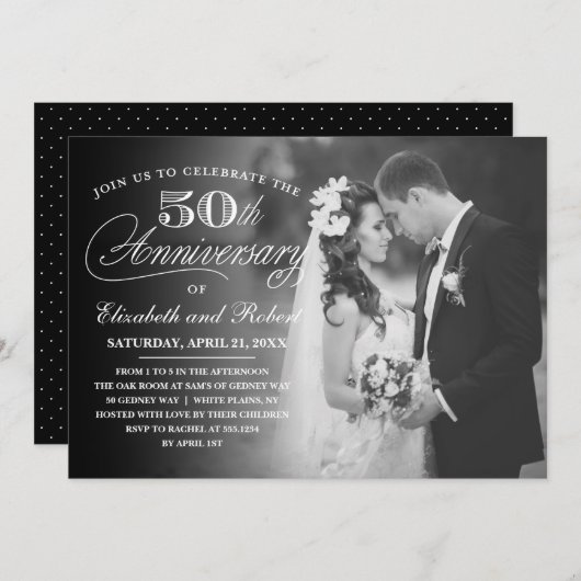タイムレス50周年記念パーティー写真招待状 招待状 (正面/裏面)