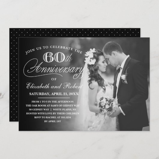 タイムレス60周年記念パーティー写真招待状 招待状 (正面/裏面)
