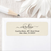 タイムレス – -アンティークホワイトモノグラム住所 シール (インサイチュ)