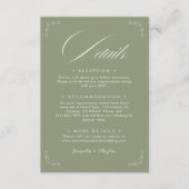 タイムレス エレガンス サージ グリーン ウェディング 詳細カード エンクロージャーカード (正面)