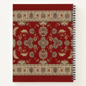 タイムレス エレガンス レッド ベージュ クラシック ファブリック ネーム ノートブック (裏面)