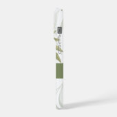 タイムレス セージ オリーブ ウォーターカラー シック 名前 iPhoneケース (左側面)