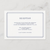 タイムレス ネイビーとホワイトの受付カード エンクロージャーカード (正面)