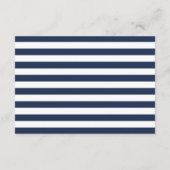 タイムレス ネイビーとホワイトの受付カード エンクロージャーカード (裏面)