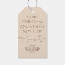 タイムレス – パステルアイボリー – スノーフレークギフトラベル ギフトタグ