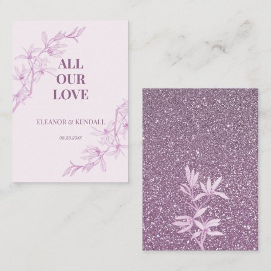 タイムレス フラワー ウェディング サンクス エンクロージャーカード (正面/裏面)