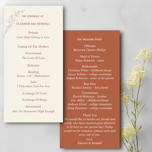 タイムレス フラワー ウェディング プログラム