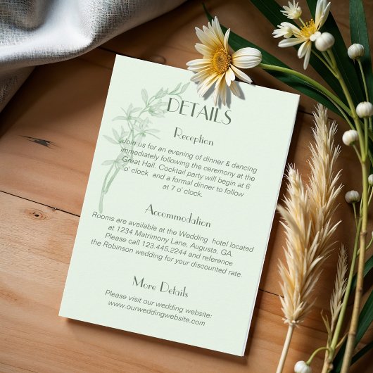 タイムレス フラワー モノグラム ウェディング 詳細 封入 エンクロージャーカード