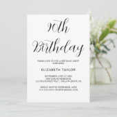 タイムレス ブラック カリグラフィー 90歳の誕生日  招待状 (スタンド正面)