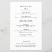 タイムレス ブラック&ホワイト 予算結婚式プログラム チラシ (裏面)