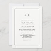 タイムレス モノグラム ウェディング 招待状 (正面)