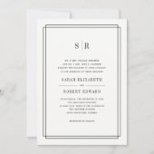 タイムレス モノグラム ウェディング 招待状 (正面)