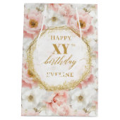 タイムレス ライトピンク 水彩 誕生日 ギフトバッグ (裏面)