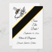 タイムレス ラグジュアリー ビー セーブ・ザ・デート カード (正面/裏面)