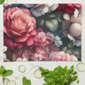 タイムレス ローズ フローラル チャーム キッチンタオル (折り畳み)