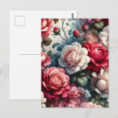 タイムレス ローズ フローラル チャーム ポストカード (正面/裏面)