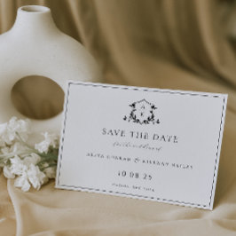 タイムレス ヴァインズ ブラック クレスト モノグラム ウェディング セーブザデート