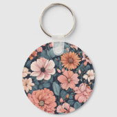 タイムレス：ヴィンテージ色あせたバラ結婚の キーホルダー (裏面)