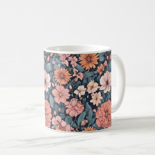 タイムレス：ヴィンテージ色あせたバラ結婚の コーヒーマグカップ (正面右)