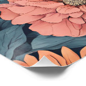 タイムレス ヴィンテージ フェイデッド ローズ ウェディング ポスター (コーナー)