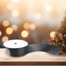 タイムレス – 暗い石板グレーサテンリボン