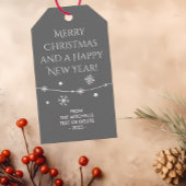 タイムレス – 木炭グレーのクリスマスフォトギフトラベル ギフトタグ