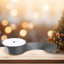 タイムレス – 木炭グレーサテンリボン