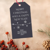 タイムレス – 濃い青みがかった灰色のクリスマスフォト ギフトタグ