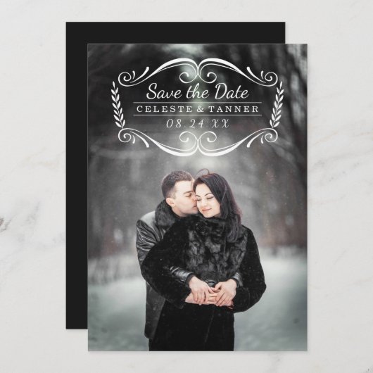 タイムレス | 現代のクラシック写真 保存日付 セーブザデート (正面/裏面)