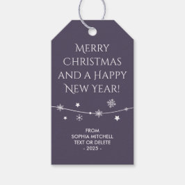 タイムレス – Dark Mystic Gray - Snowflake Giftラベル ギフトタグ