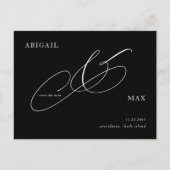 タイムレスB/Wウェディング日付の保存 ポストカード (正面)