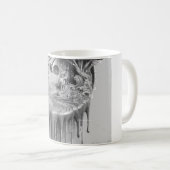 タイムワープマグカップ – 超現実溶融クロックドリップデザイン コーヒーマグカップ (正面右)