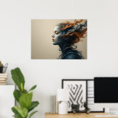 タイムワープ顔ポスター抽象芸術ウォールアート ポスター (ホームオフィス)